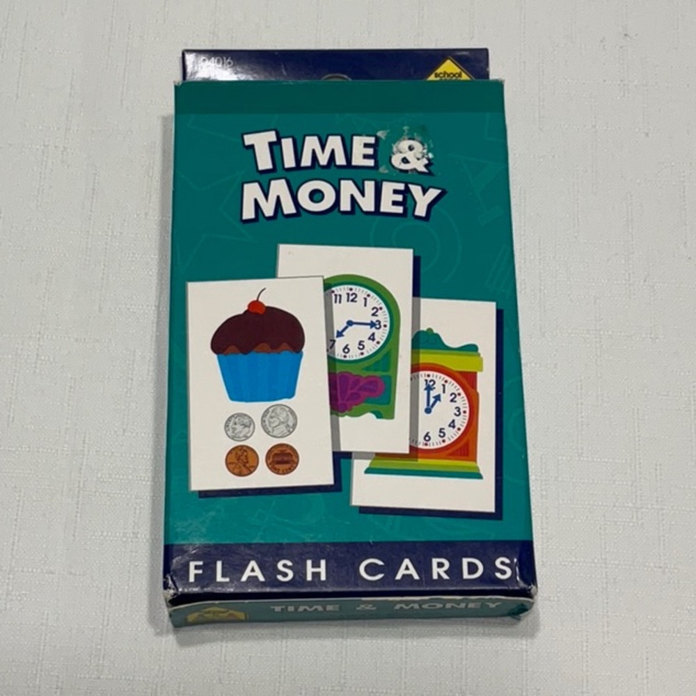 Time & Money Flash Cards - Blue